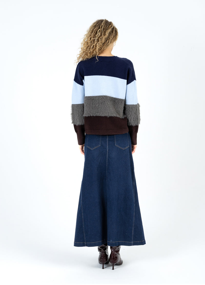 Coster Copenhagen COLORBLOCK KNIT WITH FURRY SLEEVES Knitwear Mix - 999