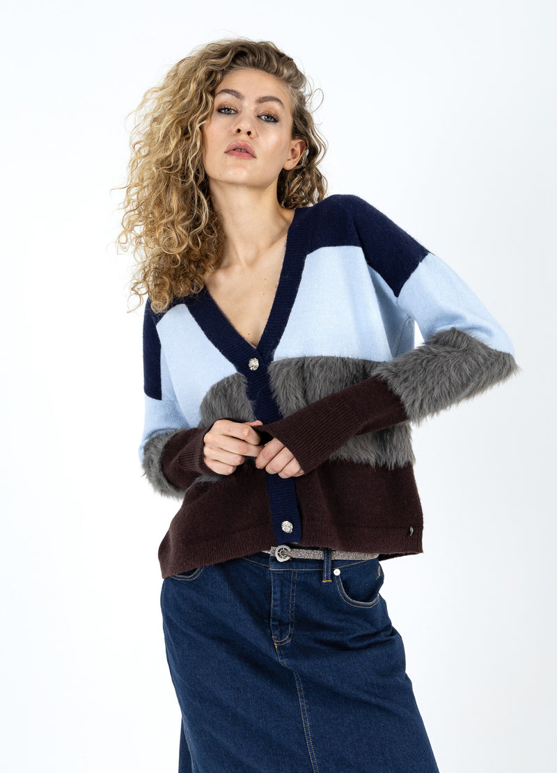 Coster Copenhagen COLORBLOCK KNIT WITH FURRY SLEEVES Knitwear Mix - 999