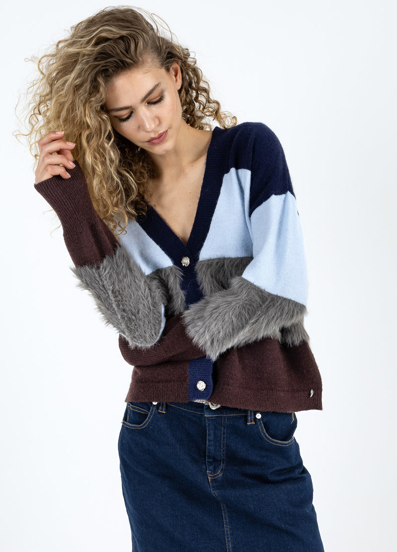 Coster Copenhagen COLORBLOCK KNIT WITH FURRY SLEEVES Knitwear Mix - 999