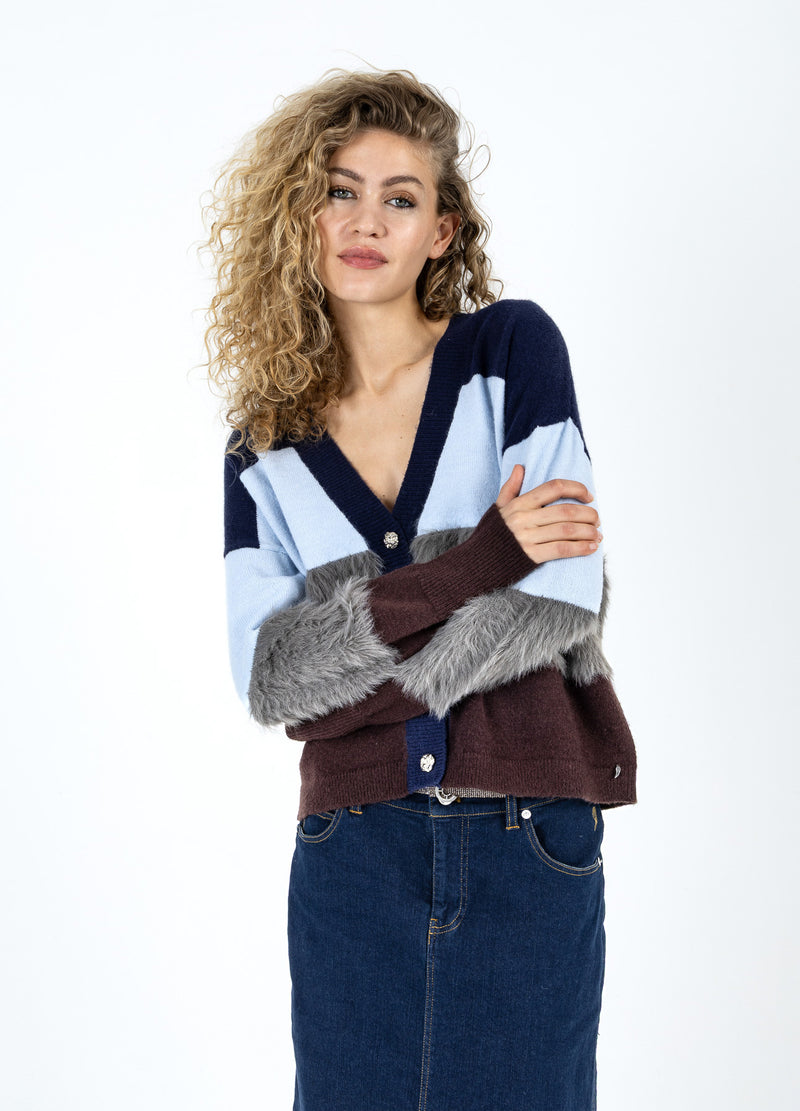 Coster Copenhagen COLORBLOCK KNIT WITH FURRY SLEEVES Knitwear Mix - 999