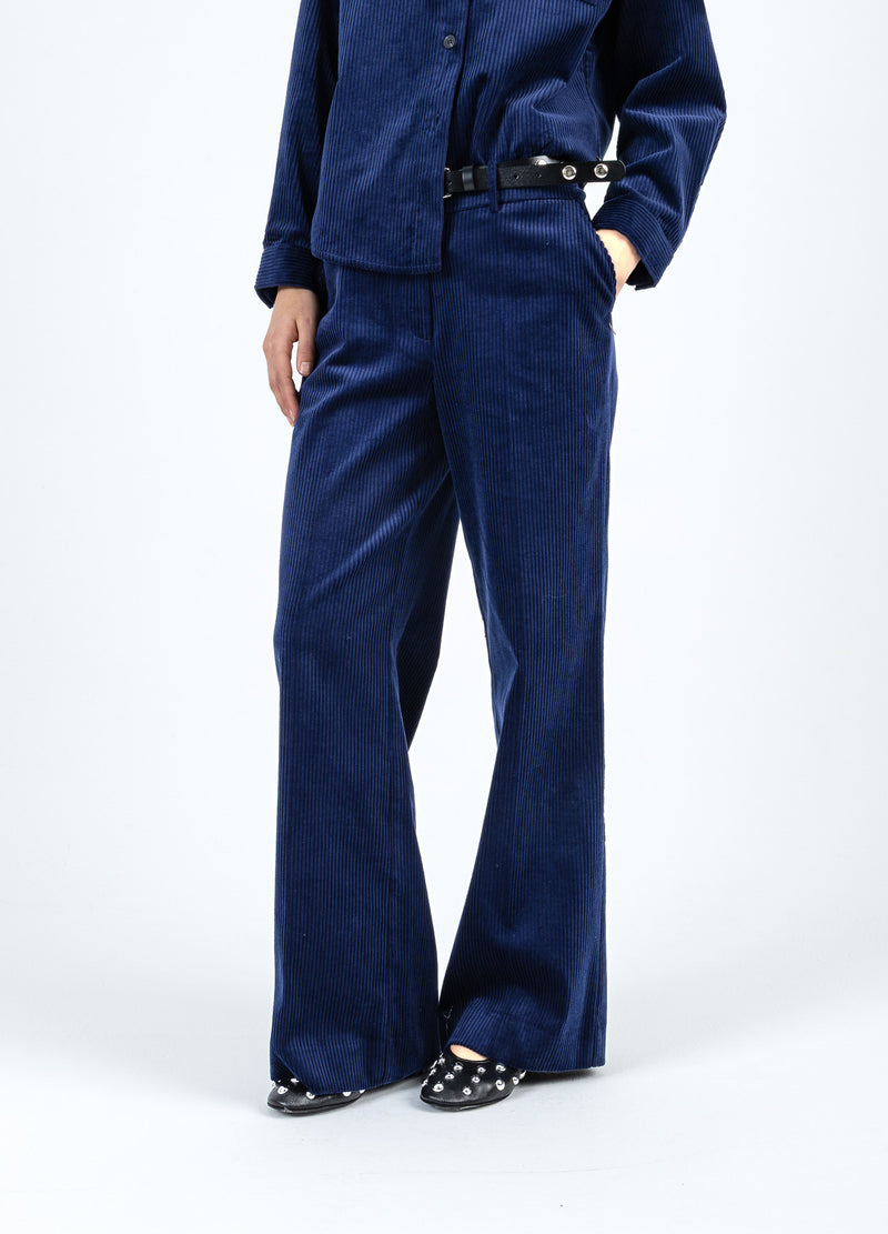 Coster Copenhagen CORDUROY PANTS - PETRA FIT Pants Eclipse blue -555