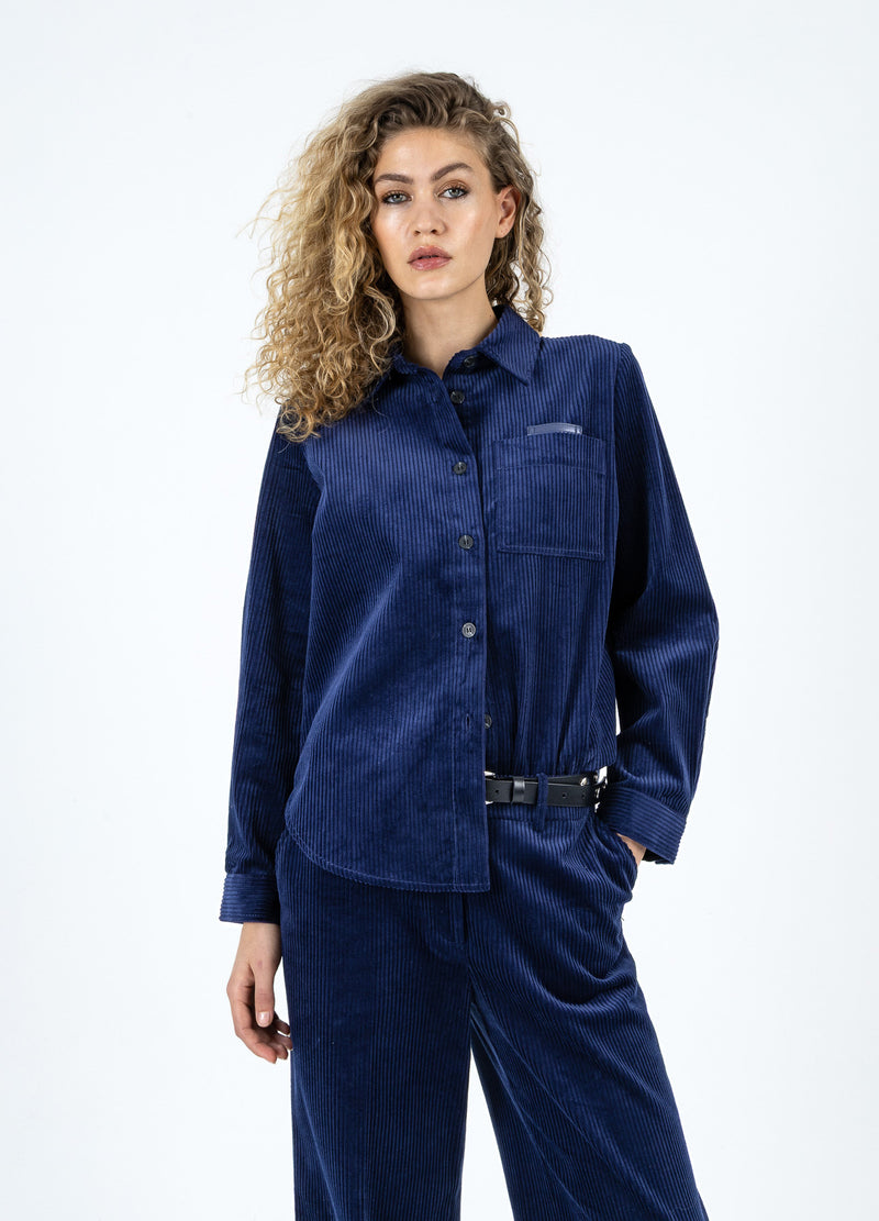Coster Copenhagen CORDUROY SHIRT Shirt/Blouse Eclipse blue - 555