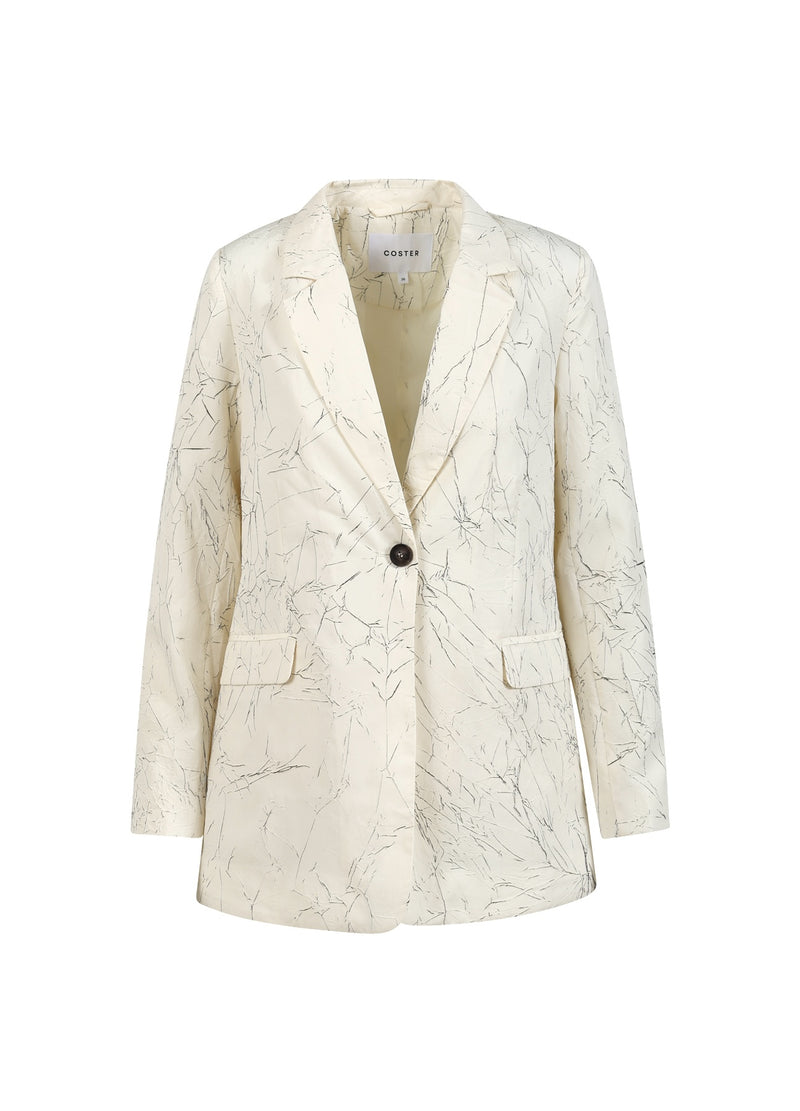 Coster Copenhagen CRINKLED BLAZER Blazer Creme / black - 177