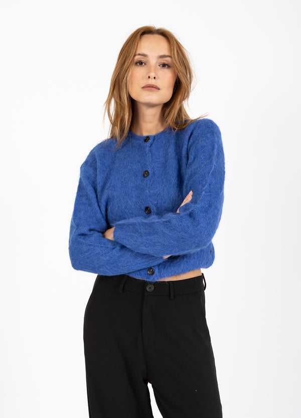 Coster Copenhagen CROPPED KNIT CARDIGAN Knitwear Rich blue - 583