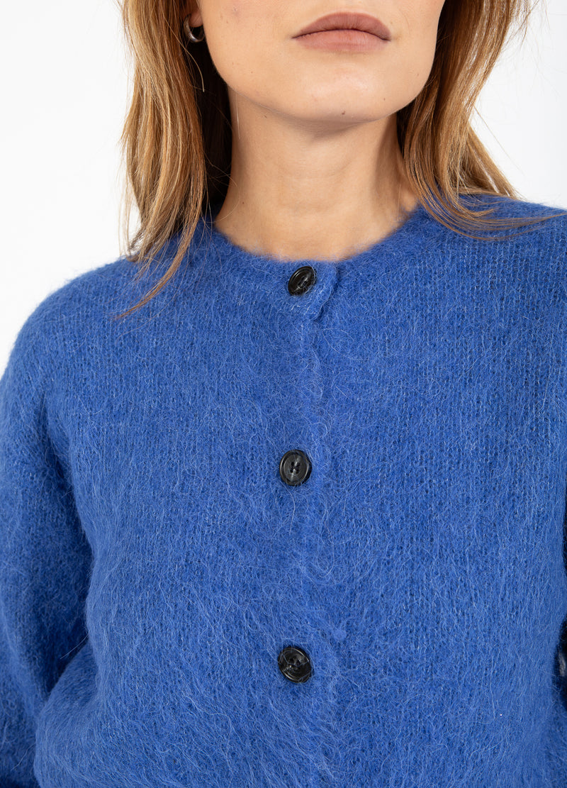 Coster Copenhagen CROPPED KNIT CARDIGAN Knitwear Rich blue - 583