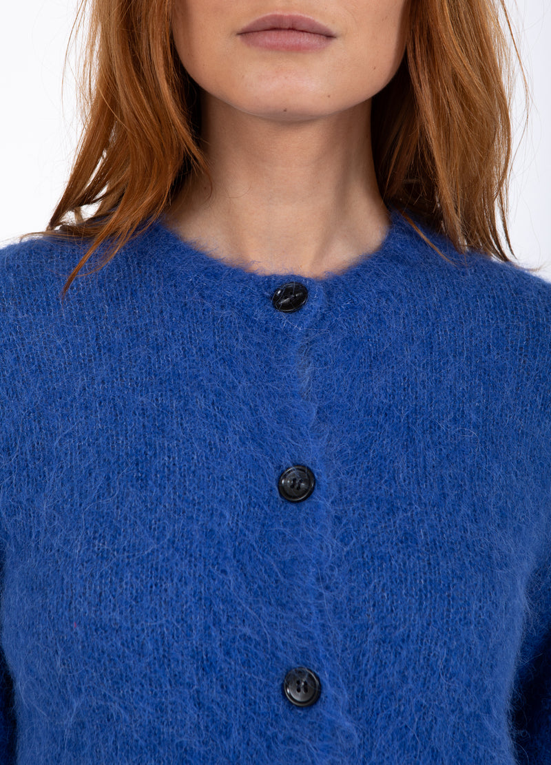 Coster Copenhagen CROPPED KNIT CARDIGAN Knitwear Rich blue - 583