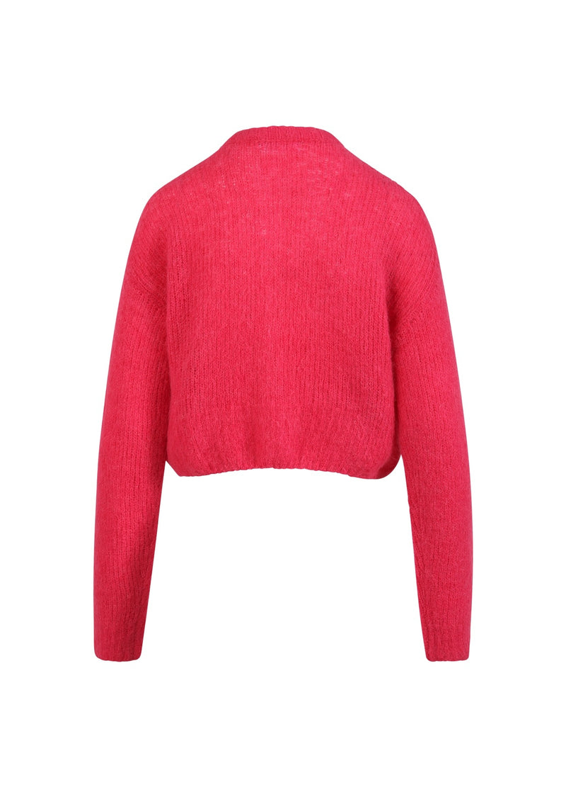 Coster Copenhagen CROPPED KNIT CARDIGAN Knitwear Bright pink - 663