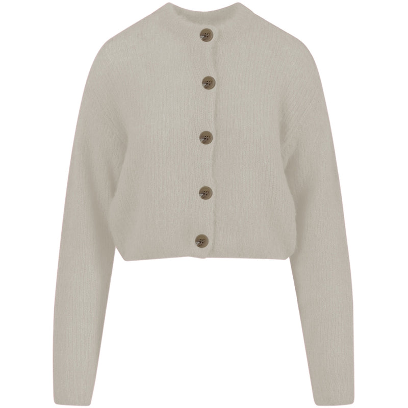 Coster Copenhagen CROPPED KNIT CARDIGAN Knitwear Creme - 241