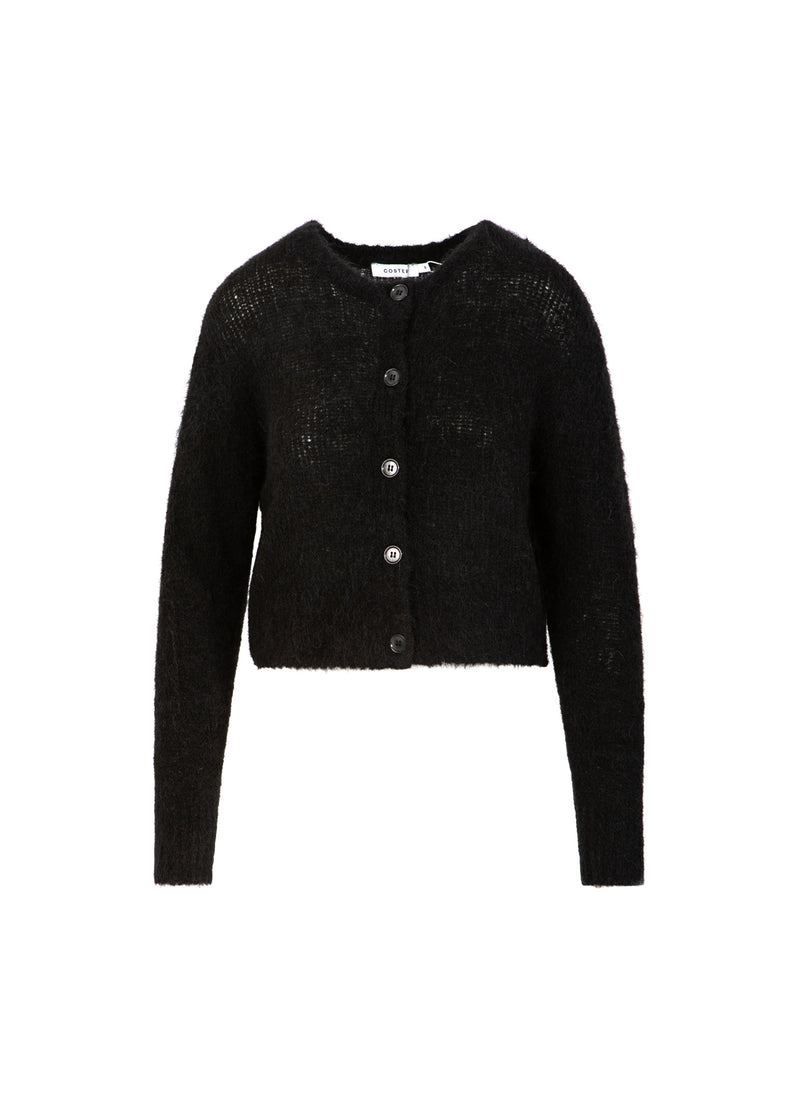 Coster Copenhagen CROPPED KNIT CARDIGAN IN ALPACA Knitwear Black - 100