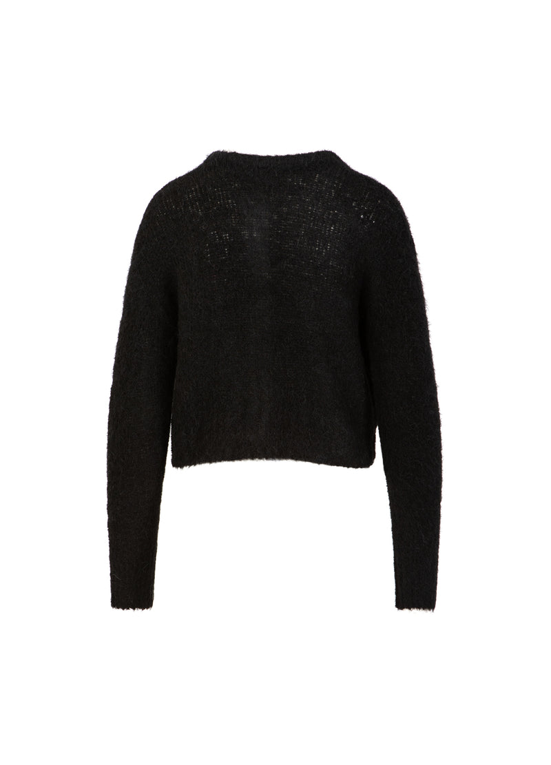 Coster Copenhagen CROPPED KNIT CARDIGAN IN ALPACA Knitwear Black - 100