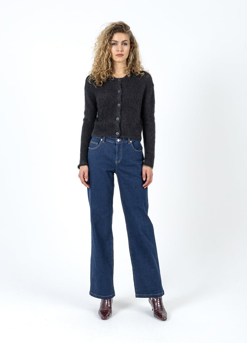 Coster Copenhagen CROPPED KNIT CARDIGAN IN ALPACA Knitwear Black - 100