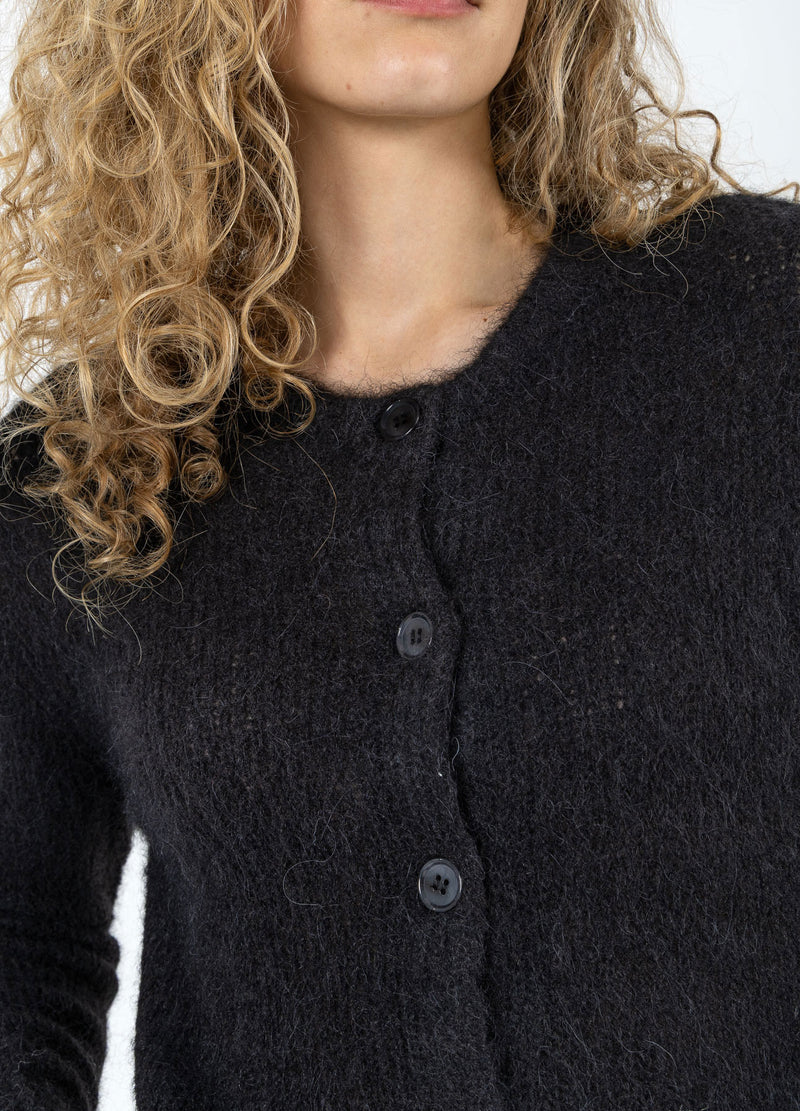 Coster Copenhagen CROPPED KNIT CARDIGAN IN ALPACA Knitwear Black - 100