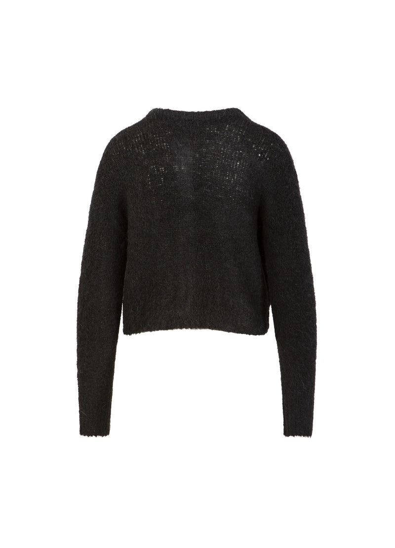 Coster Copenhagen CROPPED KNIT CARDIGAN IN ALPACA Knitwear Black - 100