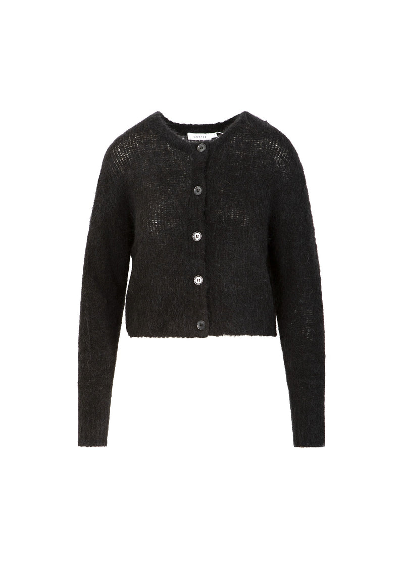 Coster Copenhagen CROPPED KNIT CARDIGAN IN ALPACA Knitwear Black - 100