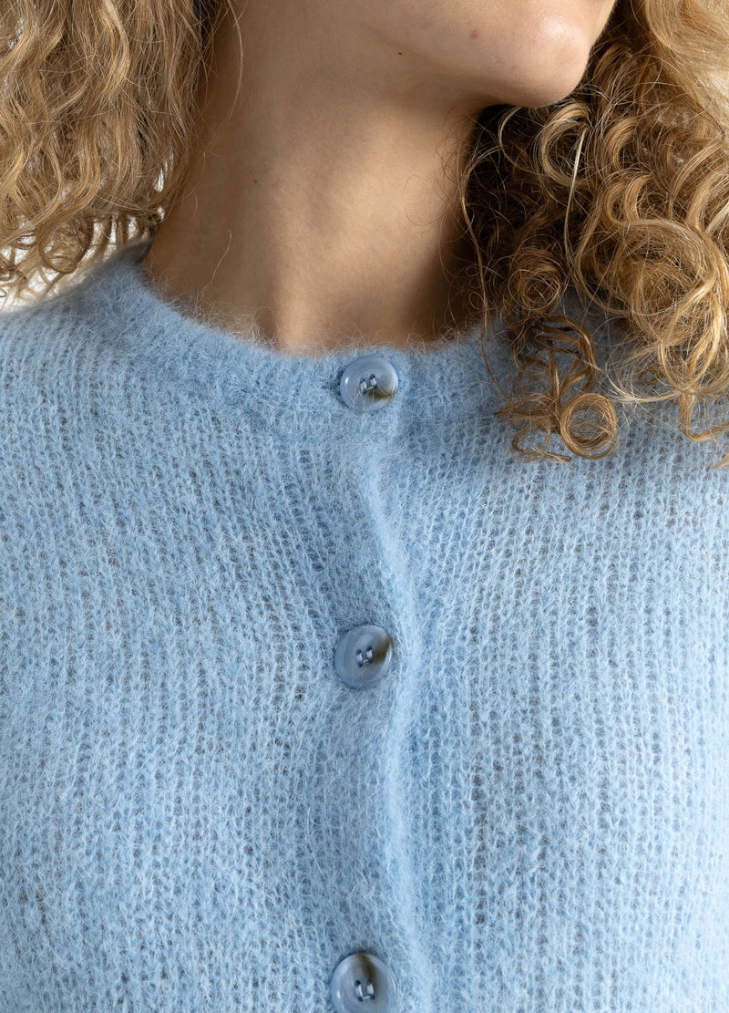 Coster Copenhagen CROPPED KNIT CARDIGAN IN ALPACA Knitwear Pastel blue - 538