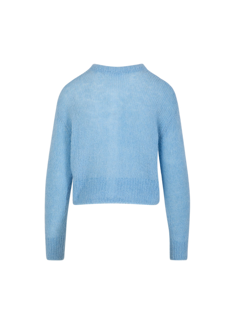 Coster Copenhagen CROPPED KNIT CARDIGAN IN ALPACA Knitwear Pastel blue - 538