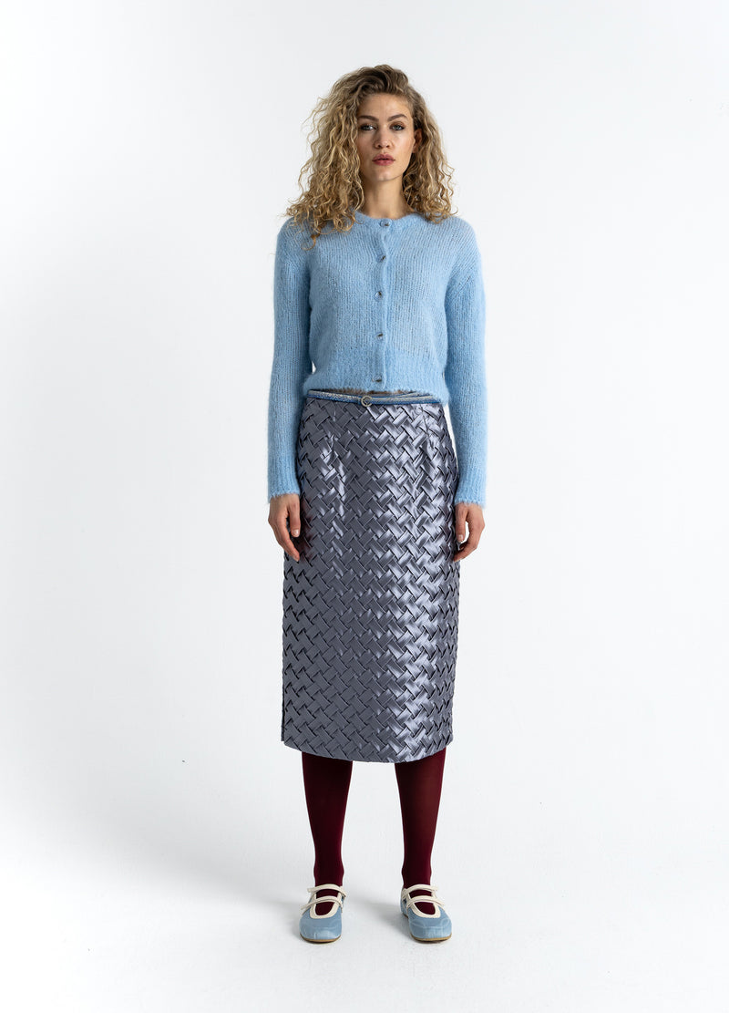 Coster Copenhagen CROPPED KNIT CARDIGAN IN ALPACA Knitwear Pastel blue - 538