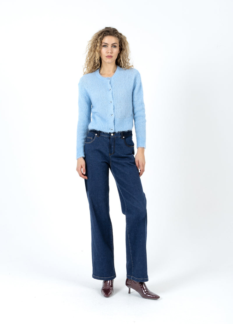 Coster Copenhagen CROPPED KNIT CARDIGAN IN ALPACA Knitwear Pastel blue - 538