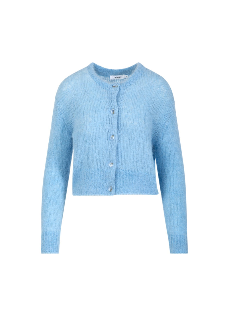 Coster Copenhagen CROPPED KNIT CARDIGAN IN ALPACA Knitwear Pastel blue - 538