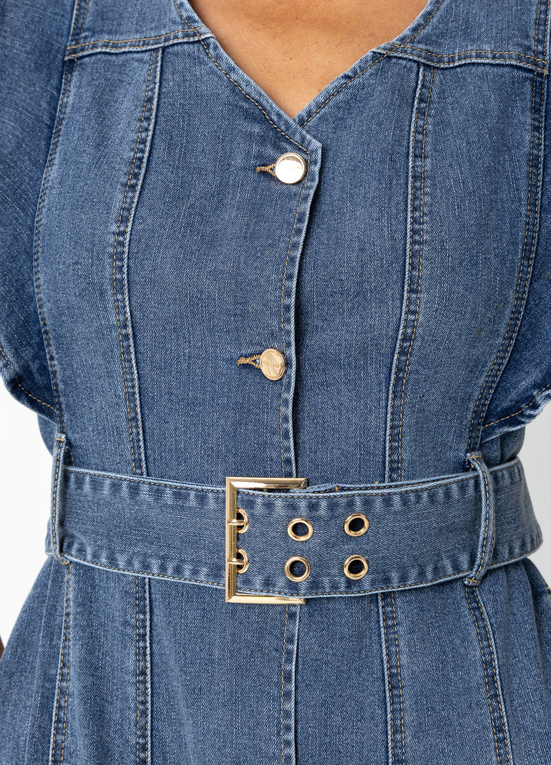 DENIM DRESS - Light blue denim  costercopenhagen.com