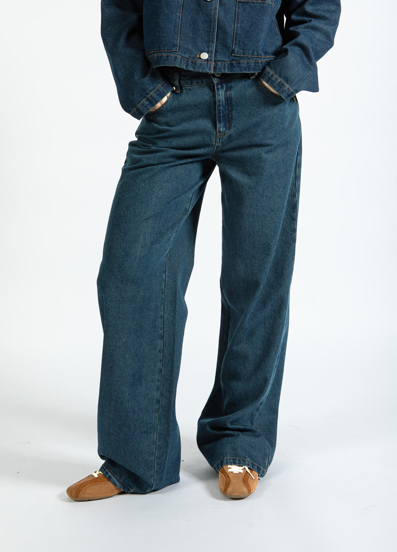 Coster Copenhagen DENIM PANTS - PETRA FIT Pants Dark Blue Denim - 571