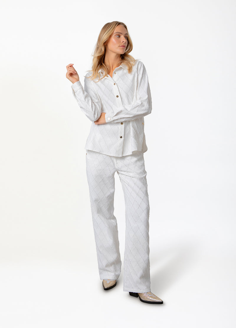 Coster Copenhagen DENIM PANTS WITH STRUCTURE - PETRA FIT Pants White - 200