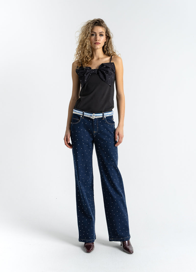 Coster Copenhagen DENIM PANTS WITH STUDS - PETRA FIT Pants Eclipse blue - 555
