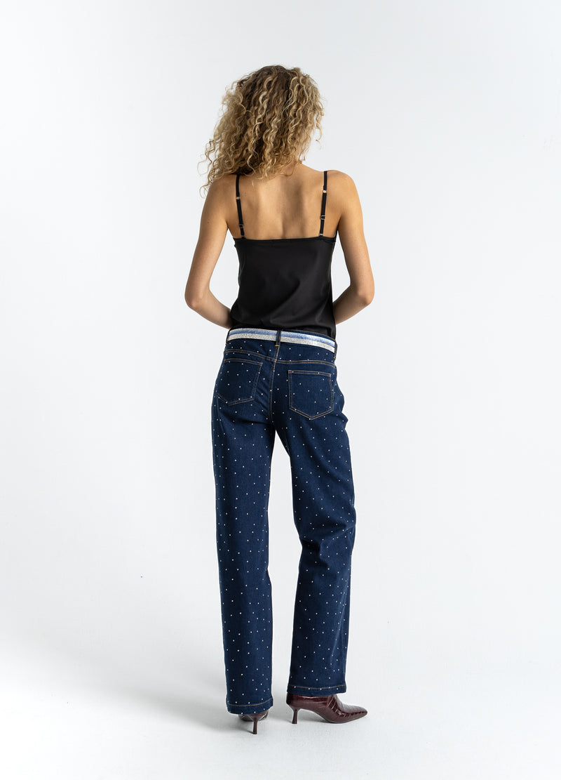 Coster Copenhagen DENIM PANTS WITH STUDS - PETRA FIT Pants Eclipse blue - 555