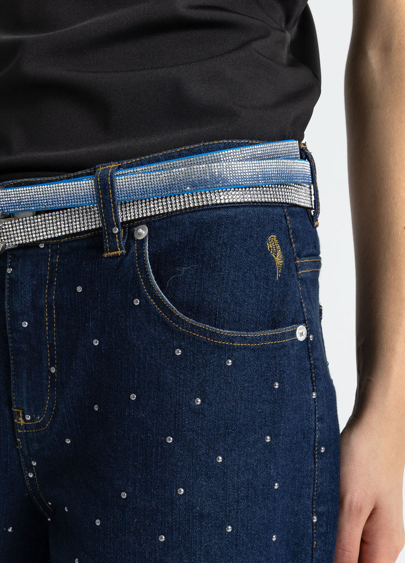 Coster Copenhagen DENIM PANTS WITH STUDS - PETRA FIT Pants Eclipse blue - 555