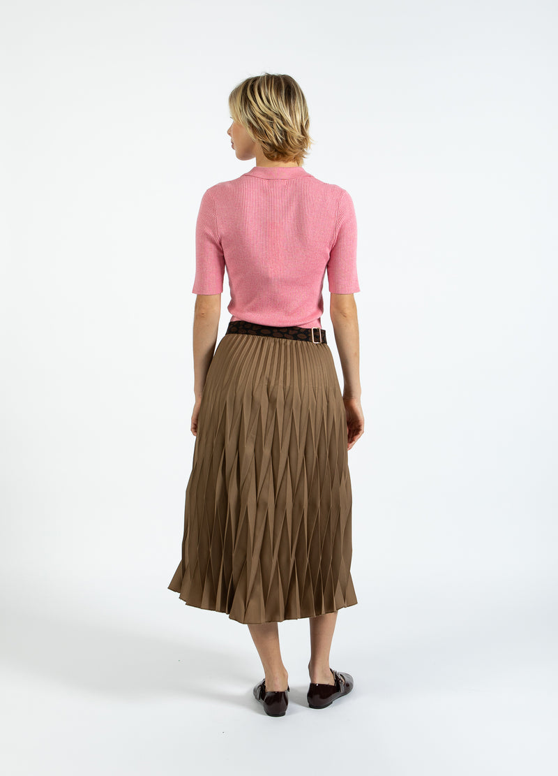 Coster Copenhagen DIAMOND PLISSE SKIRT Skirt Taupe sand - 393