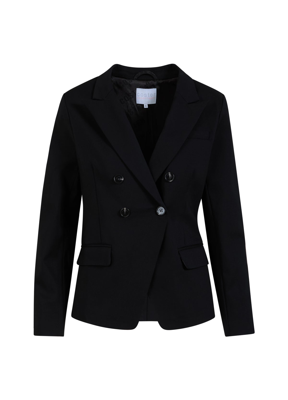 DOUBLE-BREASTED BLAZER WITH PRACTICAL DETAILS - Black