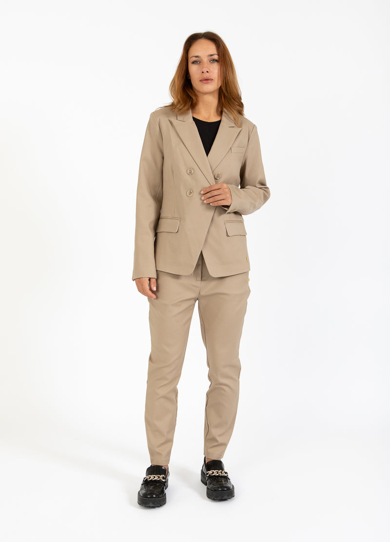 Coster Copenhagen DOUBLE-BREASTED BLAZER WITH PRACTICAL DETAILS Blazer Desert sand - 329