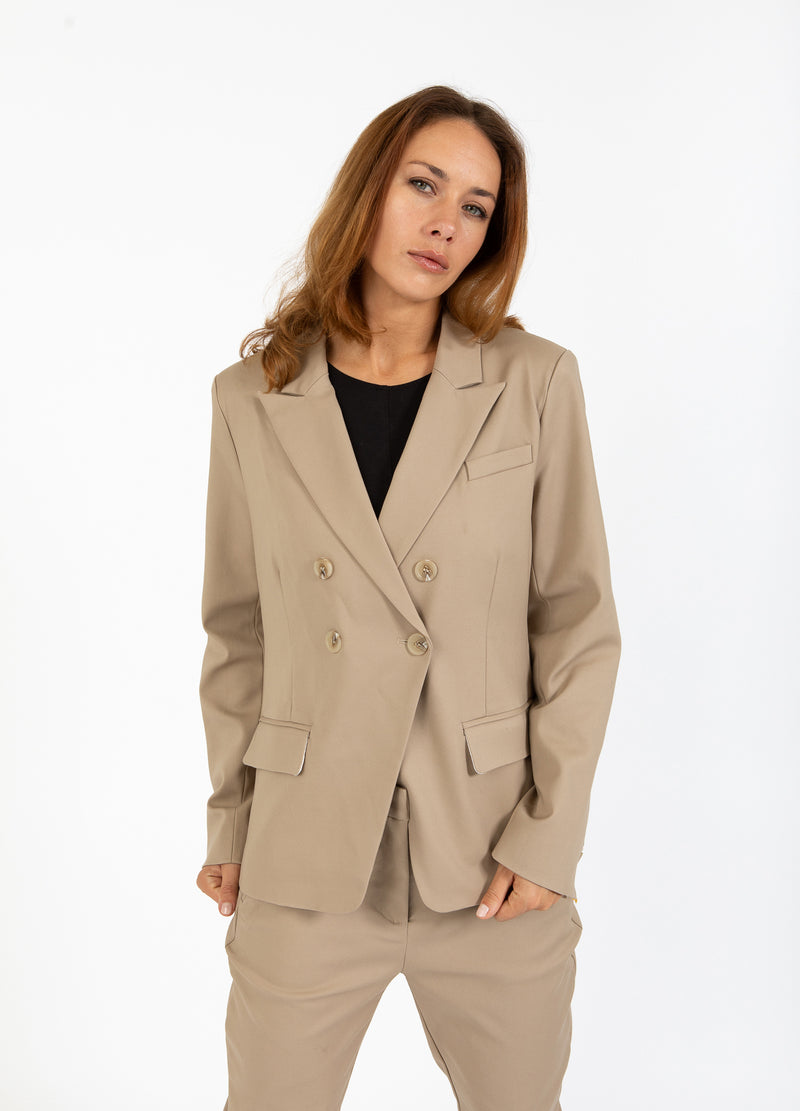 Coster Copenhagen DOUBLE-BREASTED BLAZER WITH PRACTICAL DETAILS Blazer Desert sand - 329