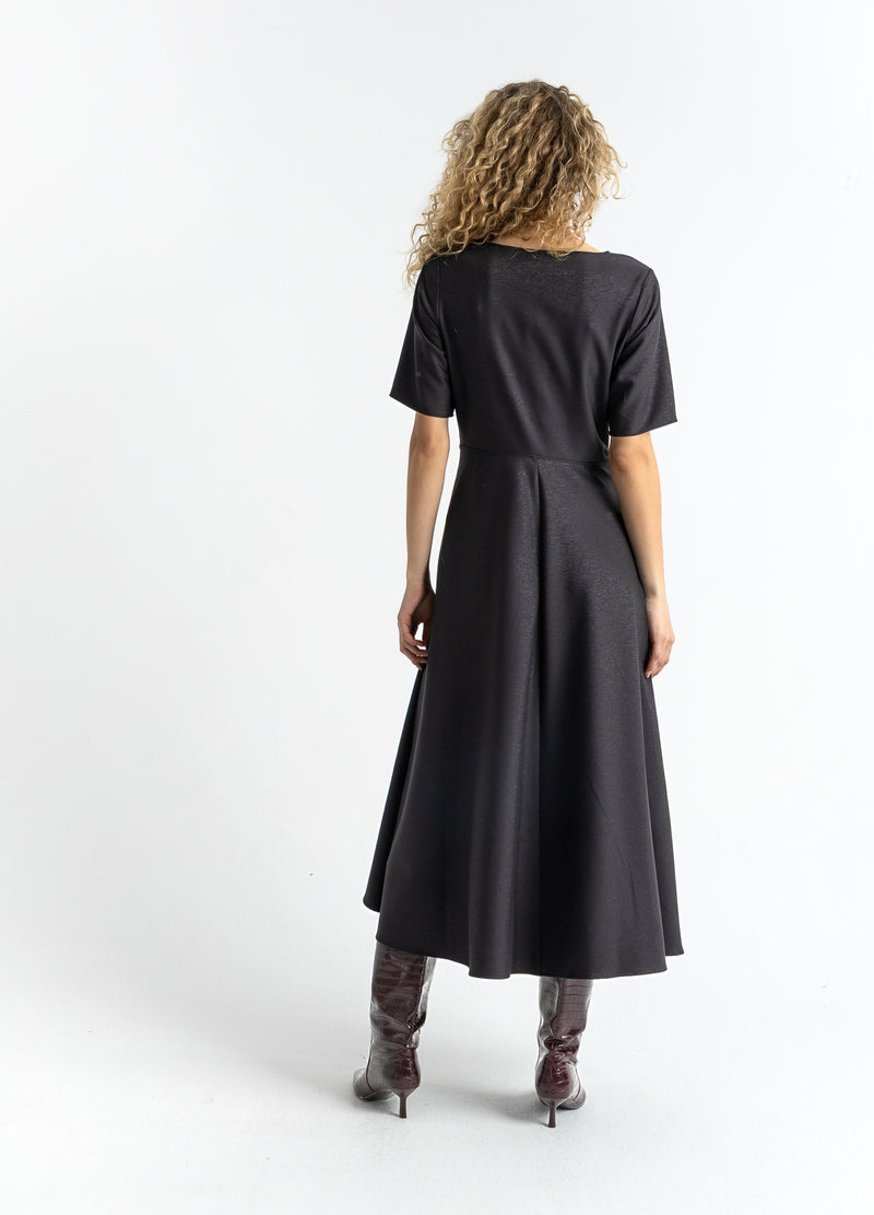Coster Copenhagen DRAPED GLITTER DRESS Dress Black - 100