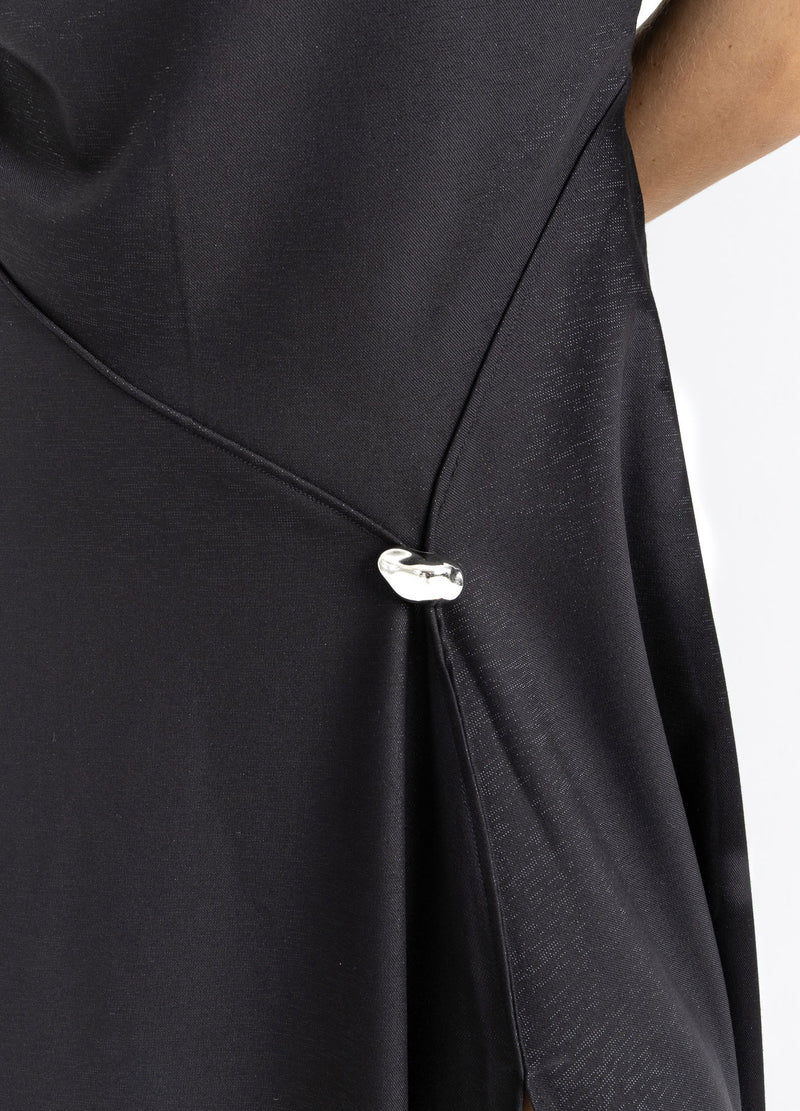Coster Copenhagen DRAPED GLITTER DRESS Dress Black - 100