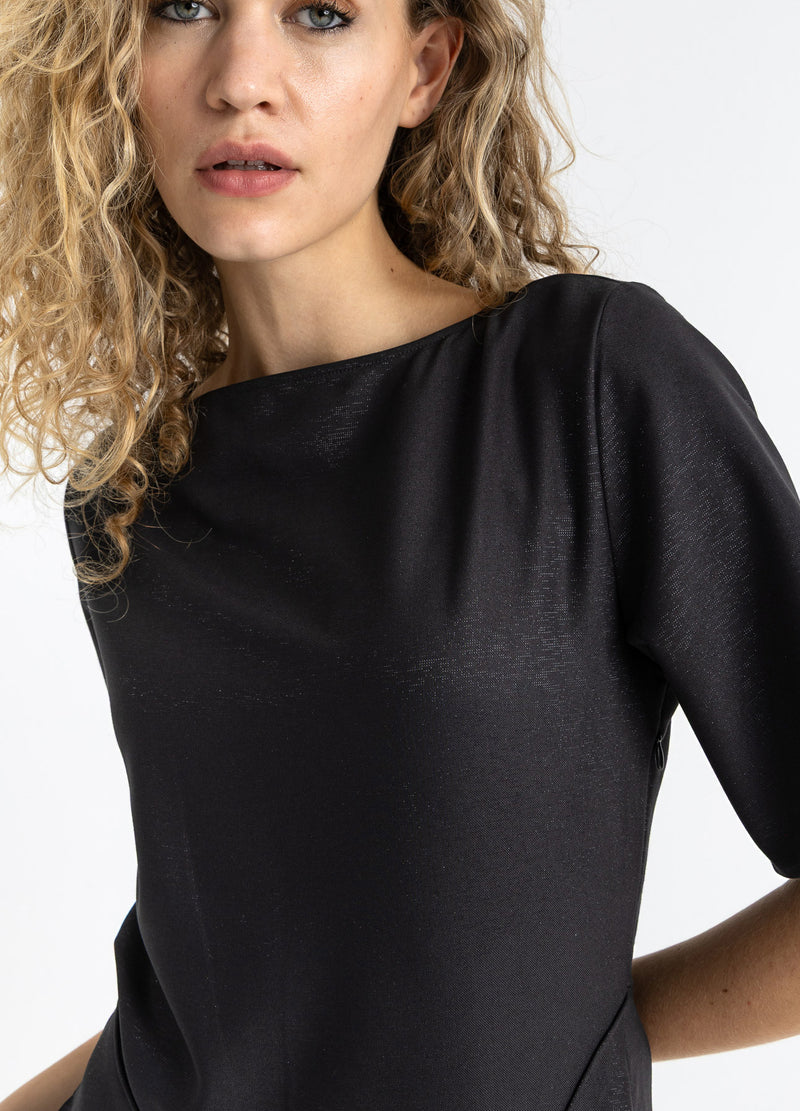 Coster Copenhagen DRAPED GLITTER DRESS Dress Black - 100
