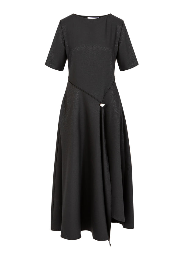 Coster Copenhagen DRAPED GLITTER DRESS Dress Black - 100