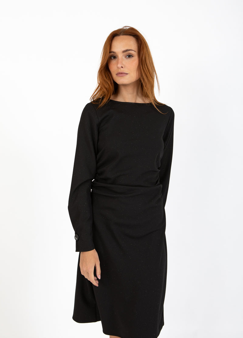 Coster Copenhagen DRAPED SHIMMER DRESS Dress Black - 100