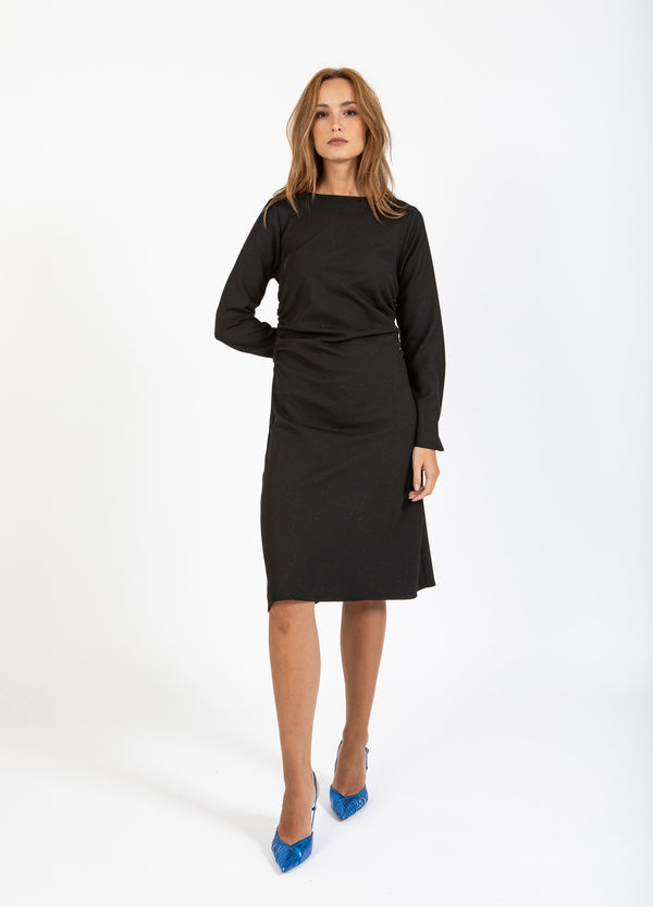 Coster Copenhagen DRAPED SHIMMER DRESS Dress Black - 100