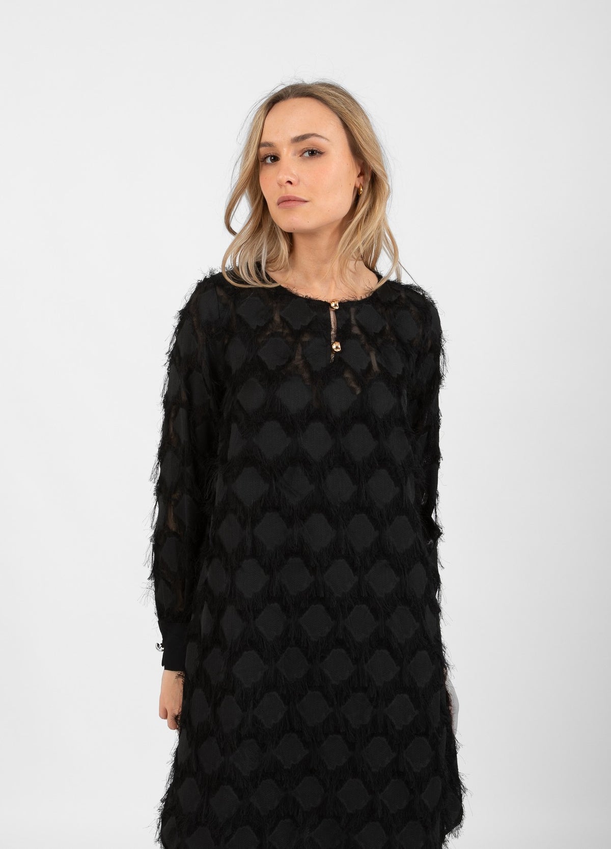 DRESS IN FLUFFY LACE - Black  costercopenhagen.com