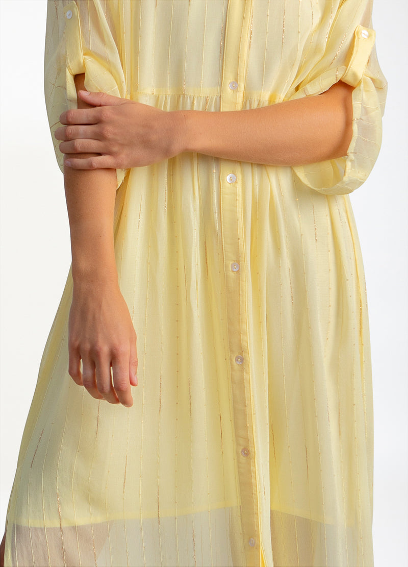 Coster Copenhagen DRESS IN GOLD LUREX Dress Butter yellow/gold lurex - 759