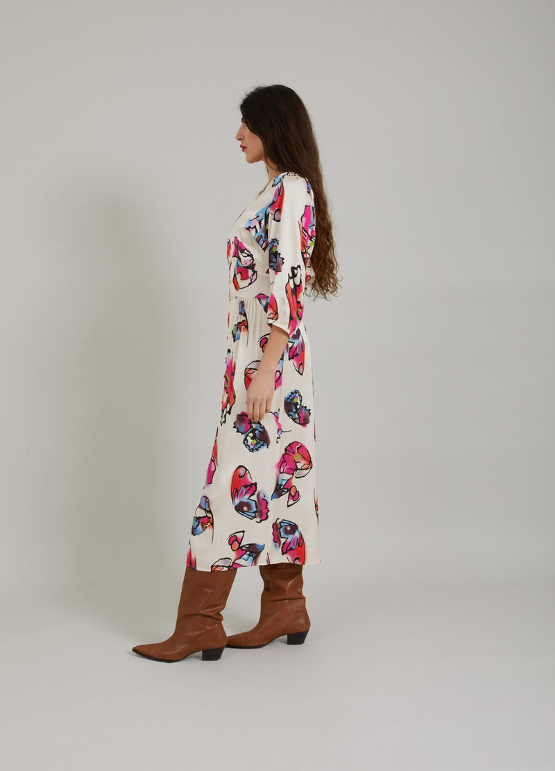 Coster Copenhagen DRESS W. BUTTONS AND BUTTERFLY PRINT Dress Butterfly print - 907
