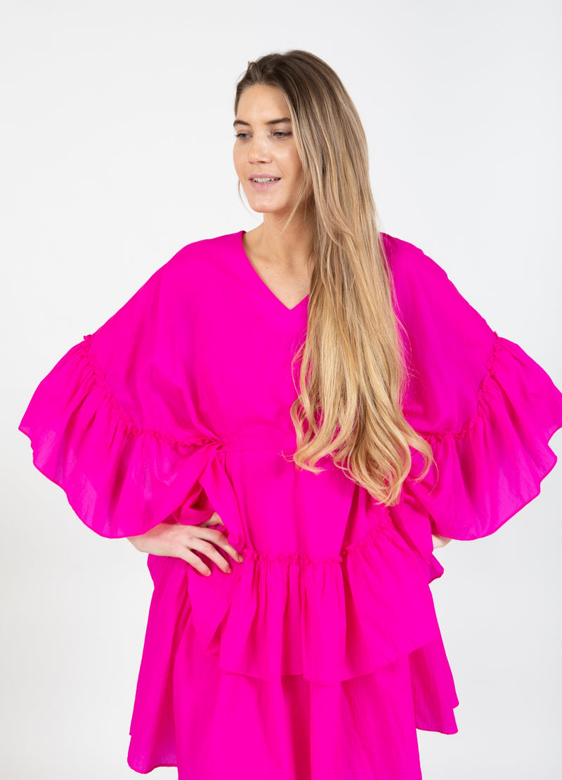 Coster Copenhagen DRESS WITH LARGE RUFFLE Dress Bright pink - 663