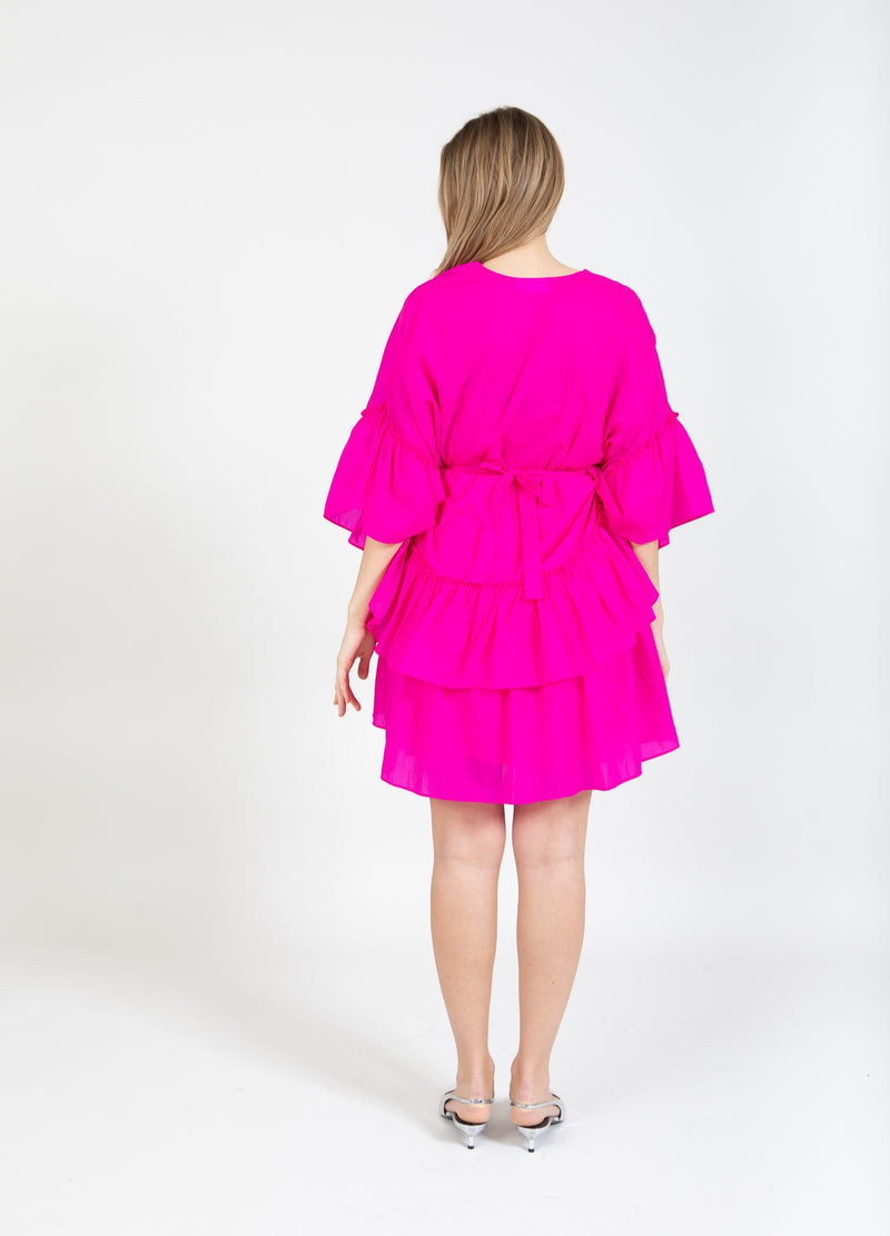 Coster Copenhagen DRESS WITH LARGE RUFFLE Dress Bright pink - 663