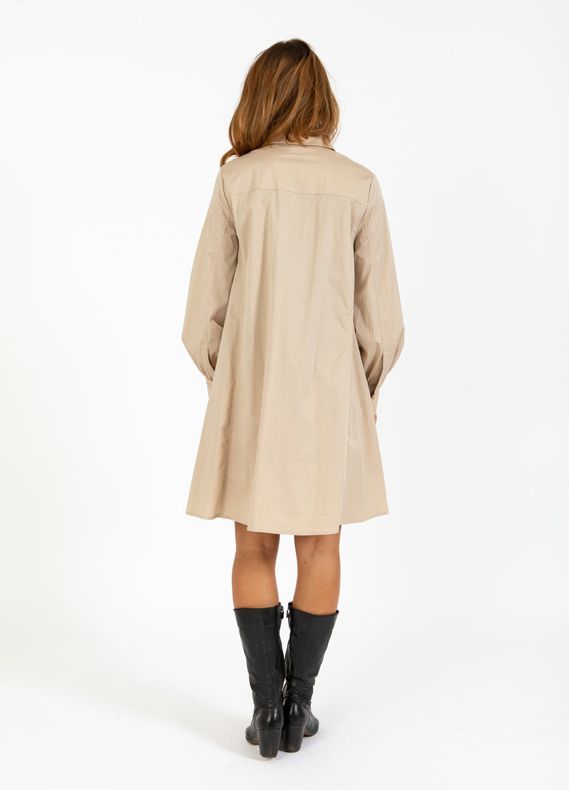 Coster Copenhagen DRESS WITH VOLUME SLEEVES Dress Desert sand - 329