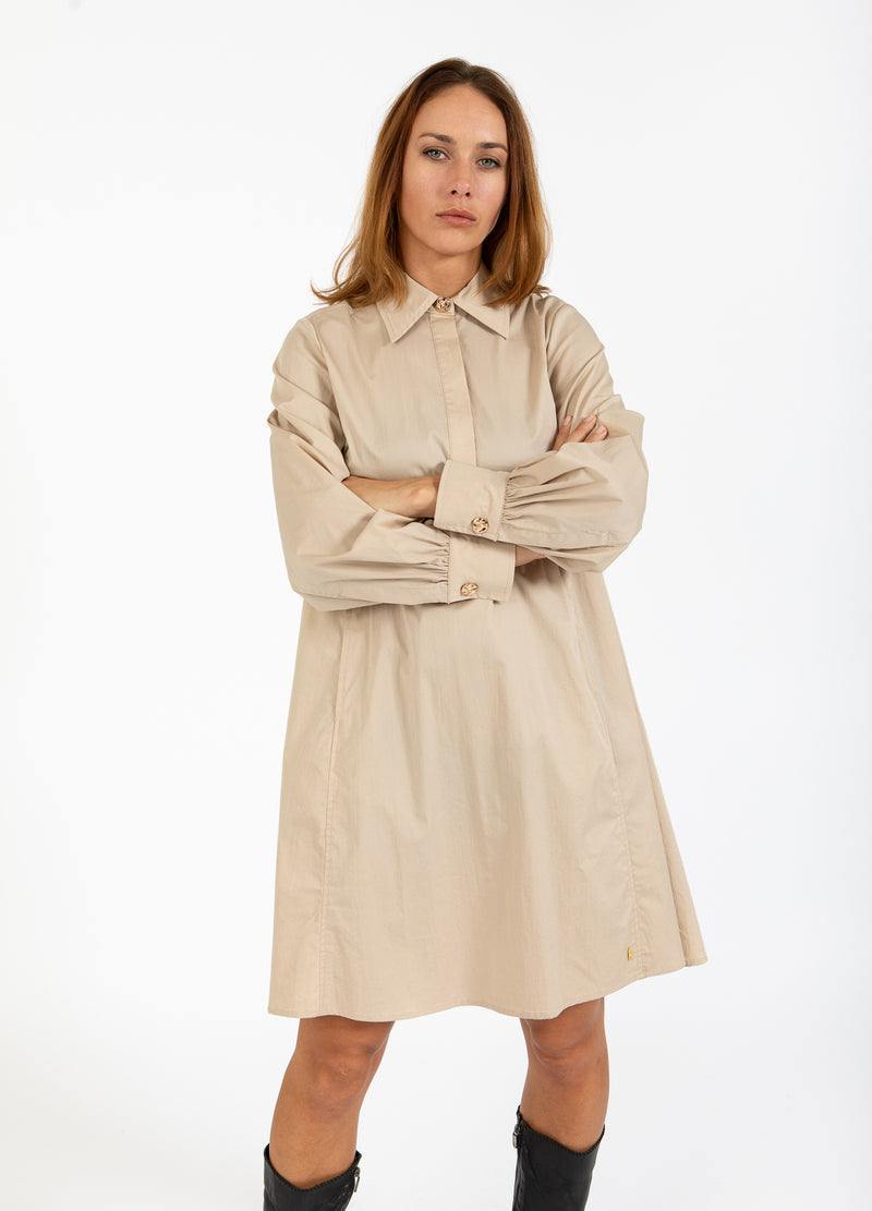 Coster Copenhagen DRESS WITH VOLUME SLEEVES Dress Desert sand - 329