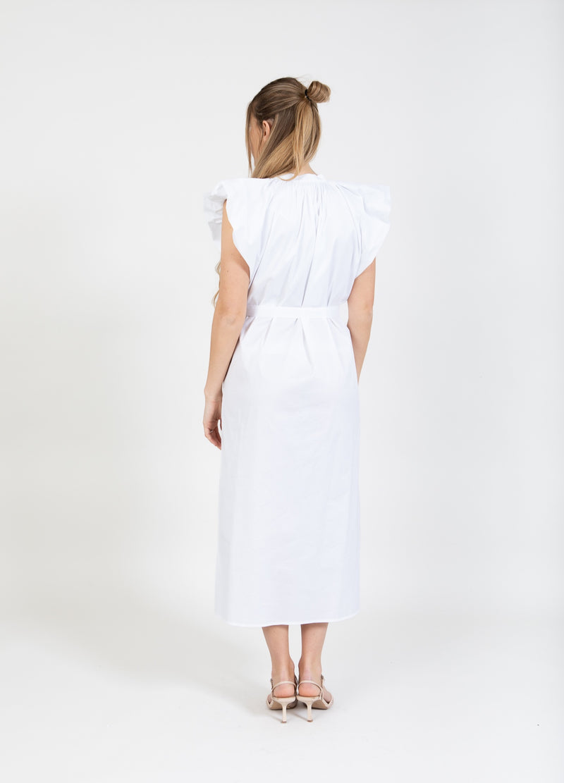 Coster Copenhagen DRESS WITH WIDE SHOULDERS Dress White - 200