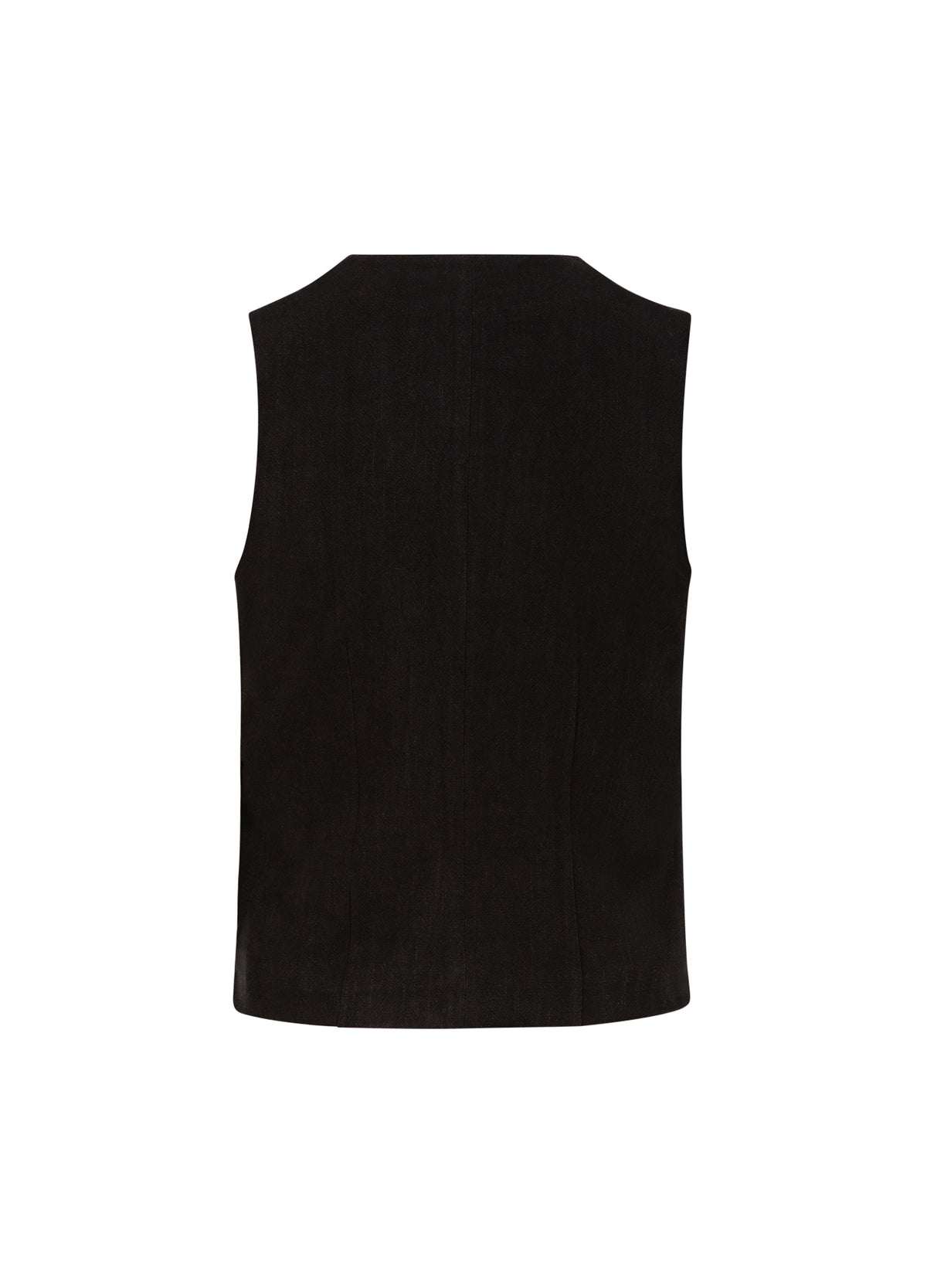 EMINA VEST IN LINEN - Black – costercopenhagen.com