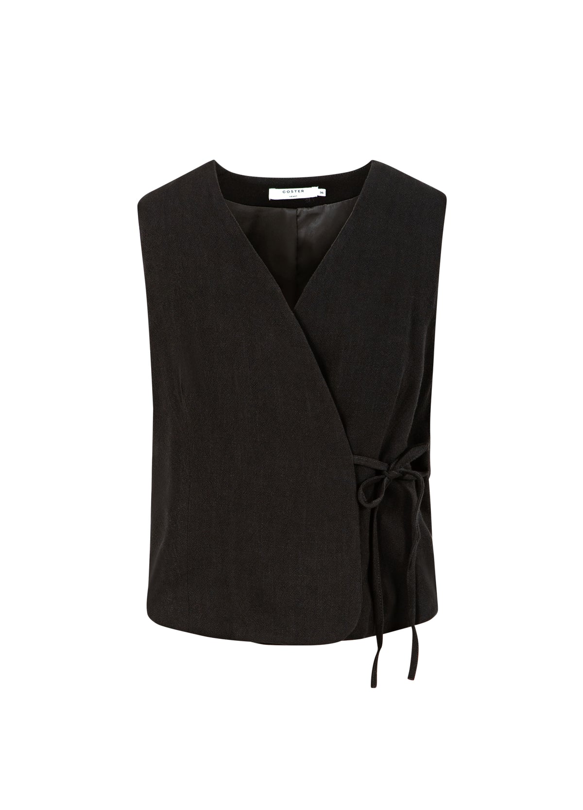 EMINA VEST IN LINEN - Black – costercopenhagen.com