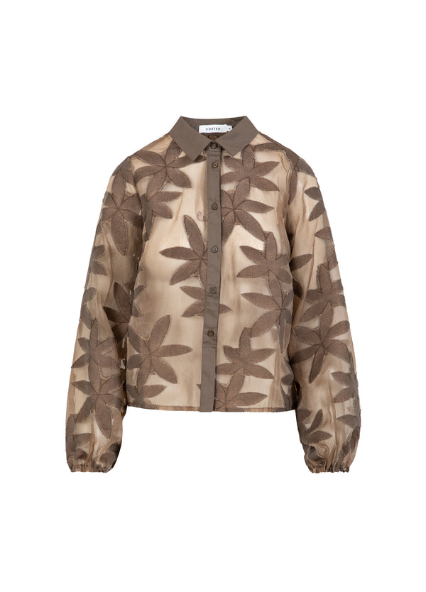 Coster Copenhagen FLOWER STRUCTURE SHIRT Shirt/Blouse Taupe sand - 393